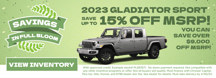 Save Up to 15% Off on 2023 Gladiator Sport!