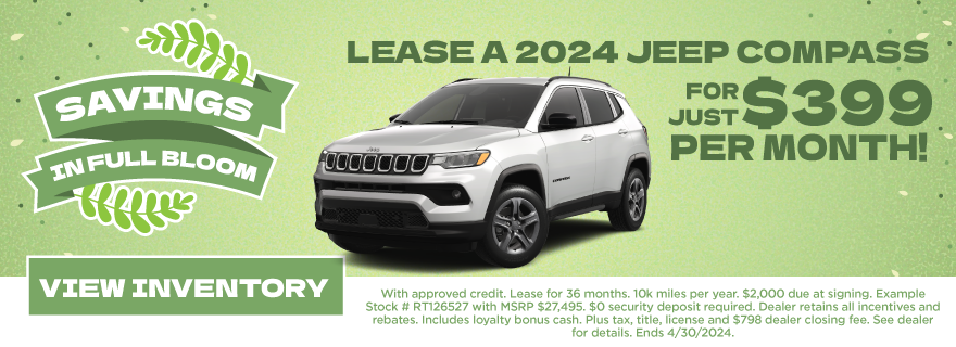 Lease a 2024 Compass for $399 per Month!